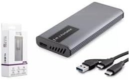 Resim HADRON HDX1781 SSD KUTU TYPE-C3.1 + USB3.0 NGFF ALİMÜNYUM + PLASTİK M2 CHIP RTL9201R RGB GRİ 