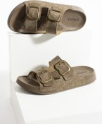 Resim birrbazaar Erkek Deri (SUNİ) Ortopedik Sade Rahat Taban Dikişli Şık Ev Dışarı Erkek Terliği 