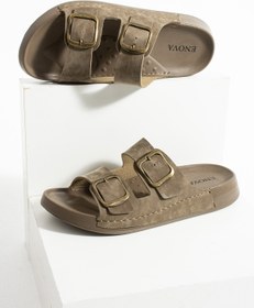 Resim birrbazaar Erkek Deri (SUNİ) Ortopedik Sade Rahat Taban Dikişli Şık Ev Dışarı Erkek Terliği 