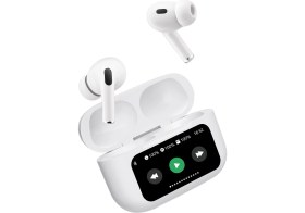 Resim Bix Tw8 Soundcraft Anc/enc Destekli Dokunmatik Dijital Ekranlı Bluetooth 5.4 Tws Kulak Içi Kulaklık Beyaz 