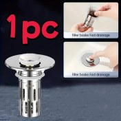 Resim Willowhaven 1 Adet Gümüş Renk Paslanmaz Çelik Lavabo Filtresi Saç Tutucu Sepetli 