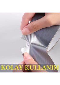 Resim Çok Amaçlı Tamir Bandı Duck Tape Kanal Bandı "48 Mm X 25 Mt" Gri 