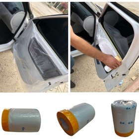 Resim caraks Araç Cam Filmi Montaj Poşeti Kapı Koruma Örtüsü Naylon 55 Cm X 30 metre Cam Filmi Çekme Poşeti 