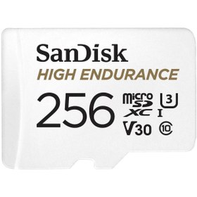 Resim SanDisk High Endurance 256GB 100/40MB/s microSDXC C10 V30 Adaptörlü Hafıza Kartı SDSQQNR-256G-GN6IA 