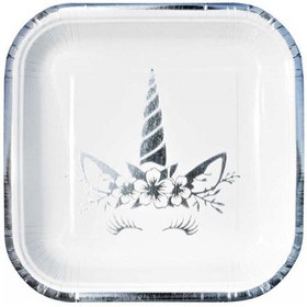 Resim Unıcorn Tabak Varaklı Kare Gümüş Pk:6 