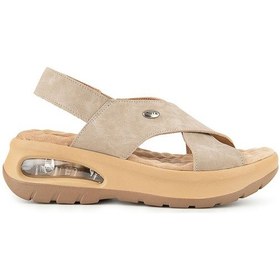 Resim Muya Nwanwa Anatomik Air Max Tabanlı Topuk Dikeni Kadın Sandalet Krem 