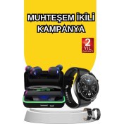Resim Yeni Nesil Akıllı Saat ve Bluetooth Kulaklık Titreşim Bildirimleri Uyku Takibi 