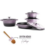 Resim Lava 4x New Heritage Serisi Mor Döküm Demir Tencere Seti LV S NHR 4X SET P 
