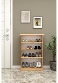 Resim Asra Trend MDF 4 Katlı Açık Raflı Ayakkabılık - 60 cm, Modern,Bot Uyumlu,Çok Amaçlı Düzenleyici,A-31 Safirmeşe 