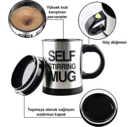 Resim Karıştırıcı Özellikli Mikser Kupa Bardak Kompakt Taşınabilir Mug 