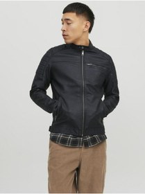 Resim Jack & Jones Jack Jones Jjerocky Jacket Noos Erkek Siyah Deri Ceket 12147218-02 