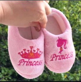 Resim Pandalina Kız Çocuk Panduf princess kız taçlı figürlü kaydırmaz taban anaokulu kreş ev ayakkabısı 