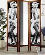 Resim Modacanvas Aynalı Marilyn Monroe Masif Ahşap Paravan 