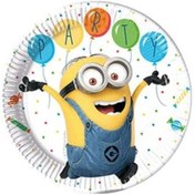 Resim Mınıon Balon Partisi Lisanslı 23 Cm Kağıt Tabak 8 Adet 
