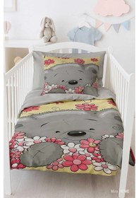 Resim Yenidoğan Kız Bebek Nevresim Takımı %100 Pamuklu Flower Çok Renkli 