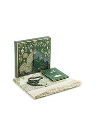 Resim Yeşil Mevlüt Hediyelik Kadife Kaplı Yasin Kitabı Tesbih Çeyizlik Seccade Seti 