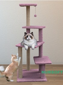 Resim Nursoft Premium Tırmalama Tahtası Çok Katlı Uzun Boy Büyük Boy Kedi Ağacı 