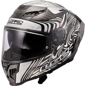 Resim Ls2 Dragon Karbon Enthum Kask Gri - Siyah 