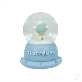 Resim Uçuşan Yıldızlı,7,5cm X 4,5cm Led Işıklı Astronot Küre - Mavi 
