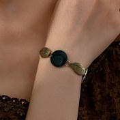 Resim Boho Vintage Yaprak Tasarımı Bileklik, Lüks Metalik Salıncak Deseni, Alaşım, Günlük ve Tatil Giyiminde Çok Yönlü, Tüm Mevsimler İçin Aksesuar 