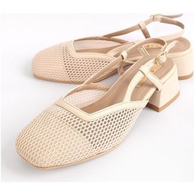 Resim Kadın Fileli Topuklu Sandalet A012-k001 Ten 