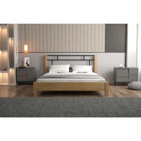 Resim Koç Tek Yapı Yap-Sa Home Feza-Metal Başlıklı Doğal Ahşap Karyola 