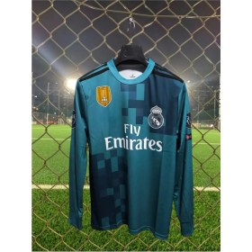 Resim Cristiano Ronaldo Real Madrid Turkuaz 2018 Şampiyonlar Ligi Uzun Kol Yetişkin Forma T-Shrt 