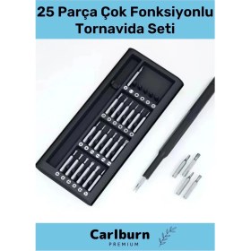 Resim Carlburn Özel Üretim Dayanıklı Mıknatıslı Laptop Gözlük Saat Mini Plastik Kutulu 25 Parça Tornavida Seti 