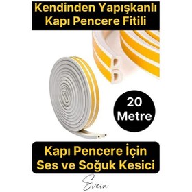 Resim Pvc Doğrama Pencere Fitili İzolasyon Bandı Kendinden Yapışkanlı Beyaz Kauçuk Yalıtım Bant 2x10 20 Mt 
