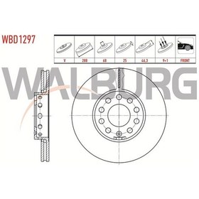 Resim Walburg-wbd1297 - Fren Disk Ön Passat Varıant 97 / A4 A6 1.8 2 