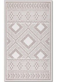 Resim Bukle Bohem Doğal Pamuklu 2'li Banyo Paspas & Halı Seti 60x100+50x60 Cm - Taş Taş 