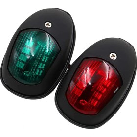 Resim VintageVo Navigasyon Işık LED Tekne Yan Işık Sinyali Işık Sinyal Uyarı Işık Yat Açık Siyah (Yurt Dışından) 
