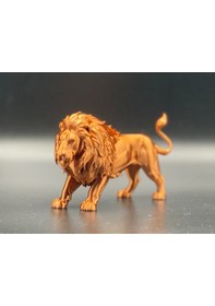 Resim 14cm Aslan Figürü Ev Salon Ofis Masa Bronz Renk 
