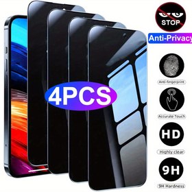 Resim 4 adet 9H Tam Kaplama Gizlilik Koruyucu Cam Ekran Koruyucu iPhone 16e 16 14 13 Pro Max 11 12 13 Mini 14 15 16 Plus için, iPhone 11 12 13 Pro Max 14 15 16 Plus 16e için Temperli Cam Anti-Gözetleme 