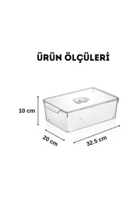 Resim Buzdolabı Dolapiçi Düzenleyici Organizer Kapaklı 3'lü Set Mini, Midi, Maxi Şeffaf 