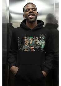 Resim Sevbano Tasarım Roronoa Zoro Baskılı Unisex Oversize One Piece Anime Kara Siyah 