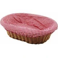 Resim Eco Lounge Oval Renkli Bezli Ip Hasır Ekmek Sepeti 