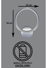 Resim Aura Gri Renk Gün Işığı Ledli Hol - Banyo Mutfak Duvar Aplik Gri 