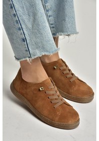 Resim Fox Shoes Y999364003 Taba Hakiki Deri Süet Kadın Spor Ayakkabı Sneakers Taba 