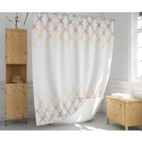 Resim Banyo Perdesi 1 x 180 x 200 Tek Kanat Duş Perdesi Halkalı Duşakabin Perdesi 4644 Çok Renkli 