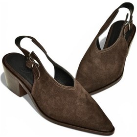 Resim Fox Shoes Y654300202 Kahverengi Hakiki Deri Süet Alçak Topuklu Western Ayakkabı Kahverengi 