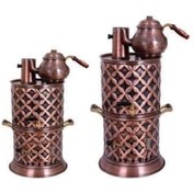 Resim Anka Odunlu 1demlikli Bakır Semaver 