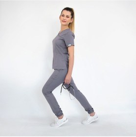 Resim Gri Likralı Jogger Alt Üst Takım 