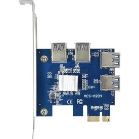 Resim Alfais 4471 Pci-e Express 1x 1 To 4 Usb 3.0 Ekran Kartı Riser Çoklayıcı 