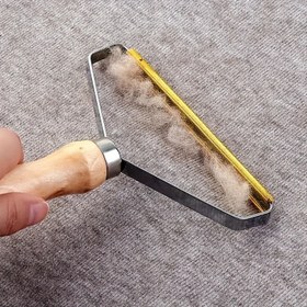 Resim Tüy ve Evcil Hayvan Kılı Temizleme Aracı - Halılar, Giysiler & Mobilyalar İçin Metal Bıçaklı Yeniden kullanılabilir Fırça Kolay temizlenebilir 