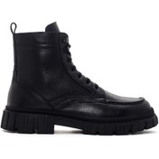 Resim Derimod Erkek Siyah Fermuarlı Deri Postal Bot 24WFD700718 