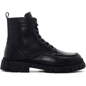 Resim Derimod Erkek Siyah Fermuarlı Deri Postal Bot 24WFD700718 