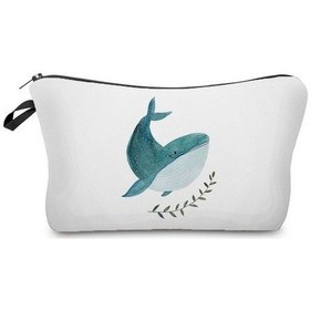 Resim Unimarket Hz2723 Balina Taze Baskı Sevimli Balina Deniz Serisi Kadın Büyük Kapasiteli Tasarımcı Organizatör Eko Çocuk Kalem Kutusu Makyaj Çantası Tzevup 