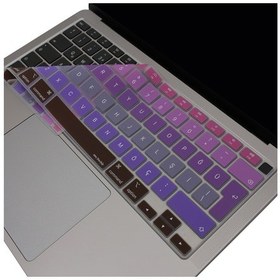 Resim Macbook Air 13 İnç Türkçe Q Ombre Silikon Klavye Koruyucu A2337 M1 A2179 Yıkanabilir İnce Lacivert Mavi 