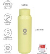 Resim Espressolab Açık Yeşil Mat Dokulu Paslanmaz Çelik Matara 550 ml Kapaklı No:100 